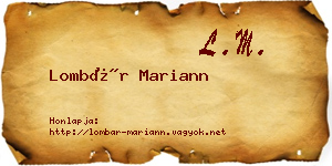 Lombár Mariann névjegykártya