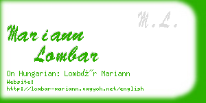 mariann lombar business card